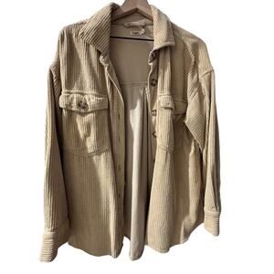 Faherty Beige Corduroy Women’s Jacket Size L Cabincore Coastal Cowgirl Western